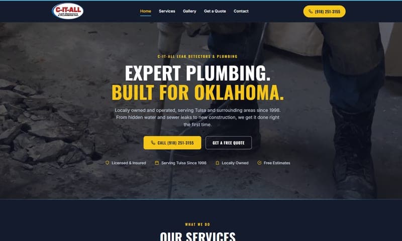 C It All Plumbing homepage