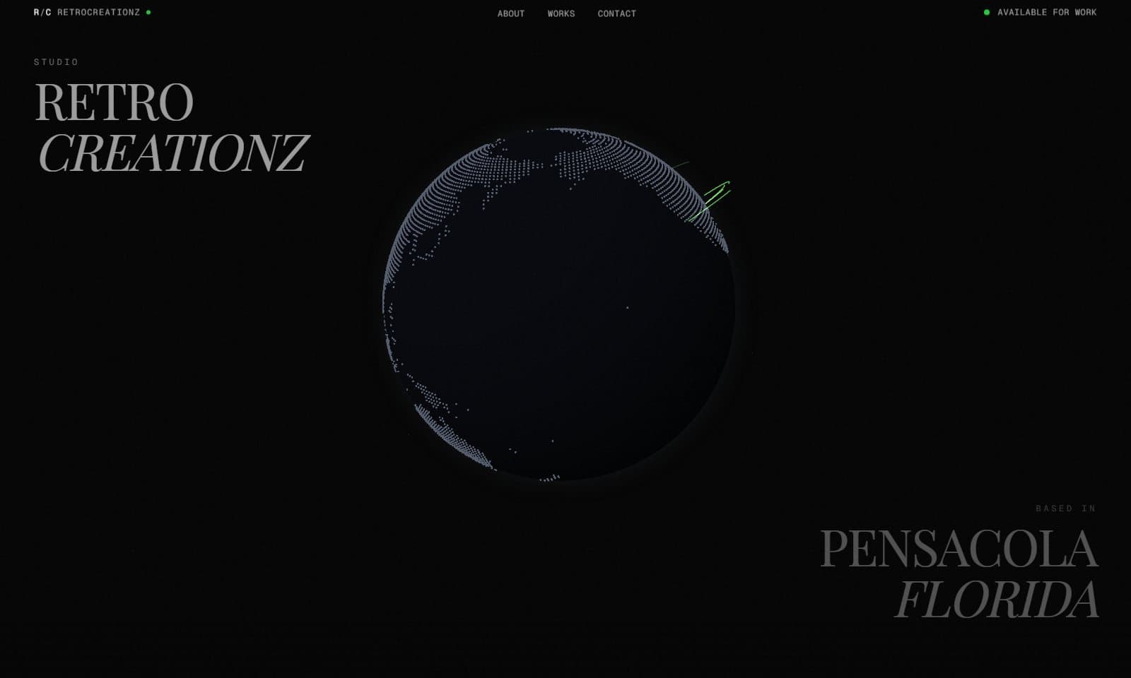 RetroCreationz studio site homepage